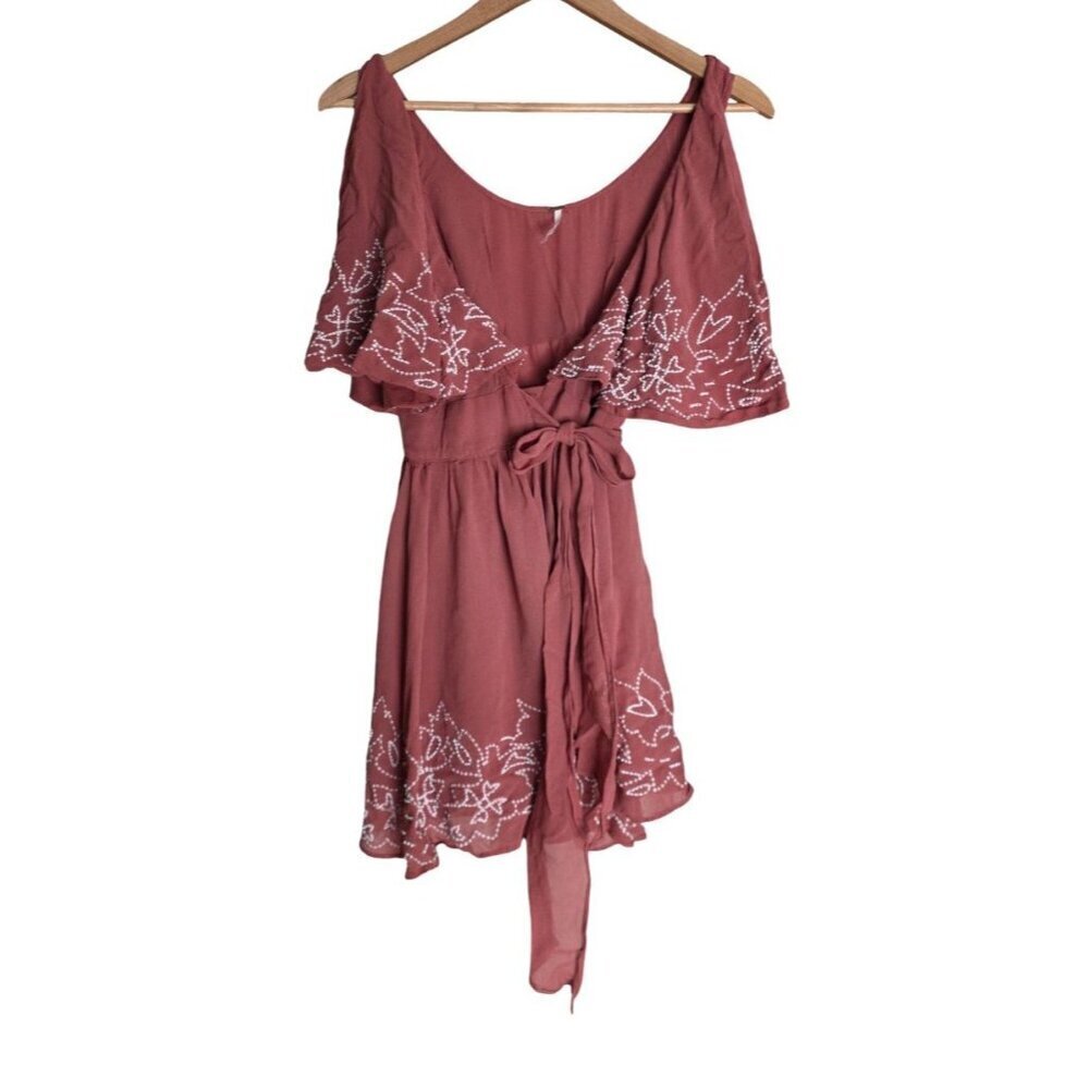 Women's - Free People Sylvia Beaded Wrap Dress, Size XS - Picture 2 of 11